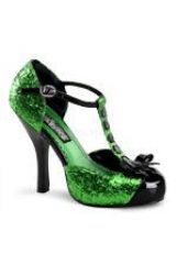 scarpe verdi e nere glitterate